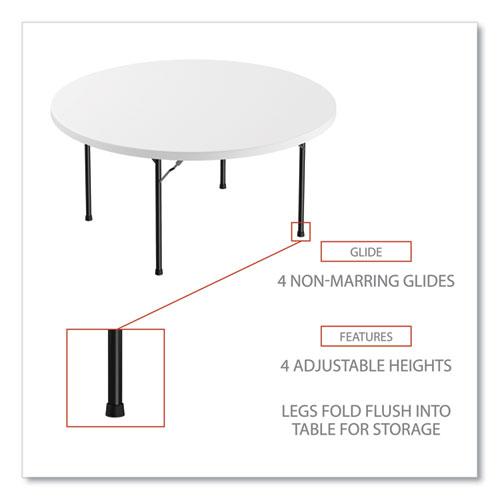 Round Plastic Folding Table, 60" Diameter x 29.25h, White. Picture 4