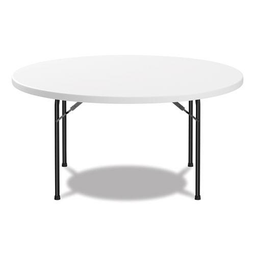 Round Plastic Folding Table, 60" Diameter x 29.25h, White. Picture 7