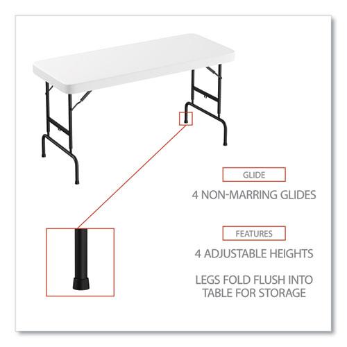 Adjustable Height Plastic Folding Table, Rectangular, 72w x 29.63d x 29.25 to 37.13h, White. Picture 4