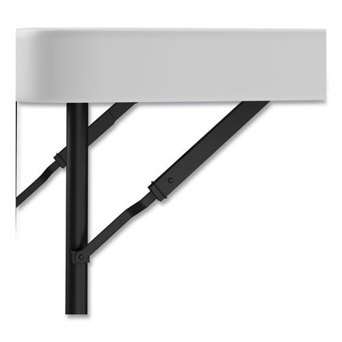 Adjustable Height Plastic Folding Table, Rectangular, 72w x 29.63d x 29.25 to 37.13h, White. Picture 6