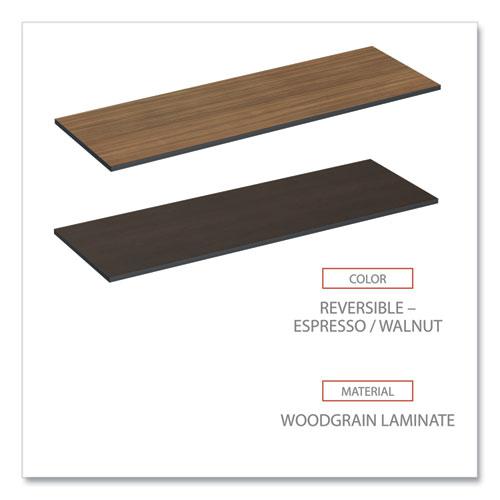 Reversible Laminate Table Top, Rectangular, 71.5w x 23.63d, Espresso/Walnut. Picture 3