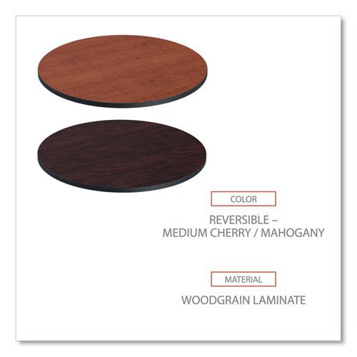 Reversible Laminate Table Top, Round, 35.5" Diameter, Medium Cherry/Mahogany. Picture 3