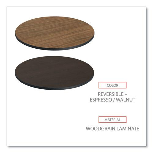 Reversible Laminate Table Top, Round, 35.5" Diameter, Espresso/Walnut. Picture 3