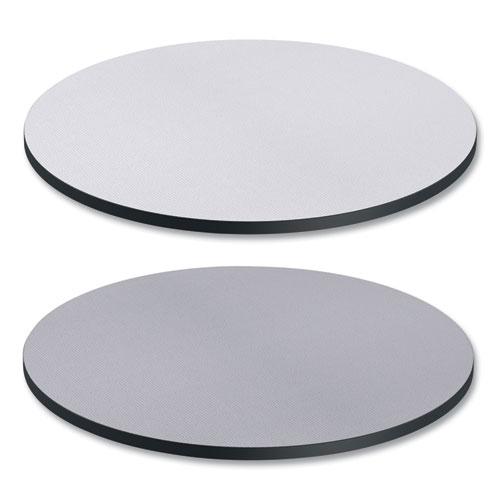 Reversible Laminate Table Top, Round, 35.5" Diameter, White/Gray. Picture 1