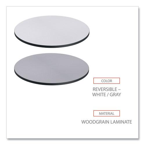 Reversible Laminate Table Top, Round, 35.5" Diameter, White/Gray. Picture 3