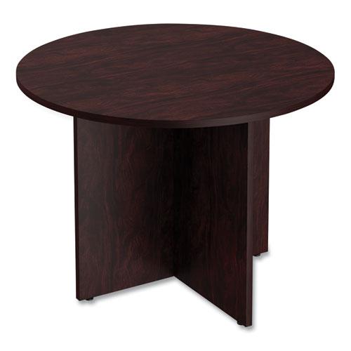 Alera Valencia Round Conference Table with Legs, 42" Diameter x 29.5h, Mahogany. Picture 1