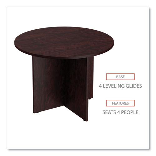Alera Valencia Round Conference Table with Legs, 42" Diameter x 29.5h, Mahogany. Picture 4