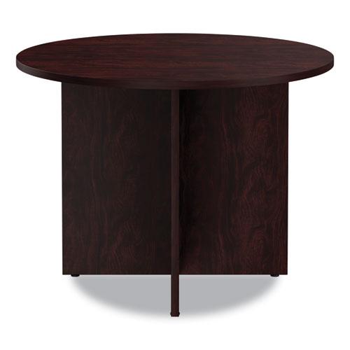 Alera Valencia Round Conference Table with Legs, 42" Diameter x 29.5h, Mahogany. Picture 6