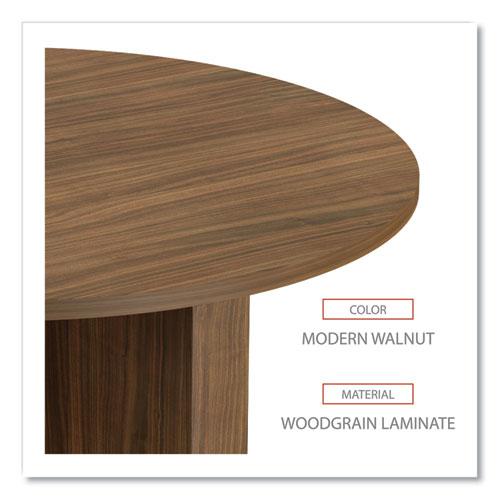 Alera Valencia Round Conference Table with Legs, 42" Diameter x 29.5h, Modern Walnut. Picture 3
