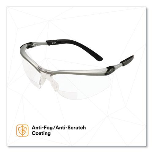 BX Molded-In Diopter Safety Glasses, 2.5+ Diopter Strength, Silver/Black Frame, Clear Lens. Picture 3