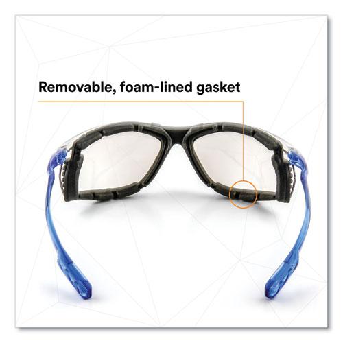 CCS Protective Eyewear with Foam Gasket, Blue Plastic Frame, Clear Polycarbonate Lens. Picture 2
