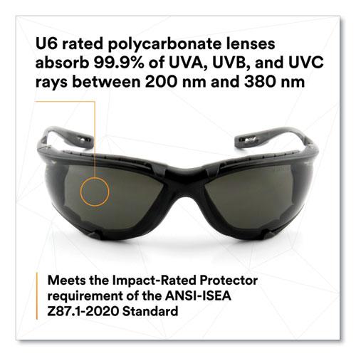 Virtua CCS Protective Eyewear with Foam Gasket, Black/Gray Plastic Frame, Gray Polycarbonate Lens. Picture 3