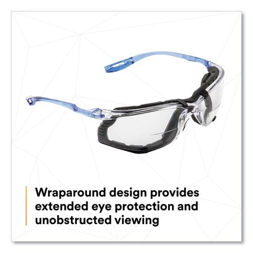 CCS Protective Eyewear with Foam Gasket, Blue Plastic Frame, Clear Polycarbonate Lens. Picture 4