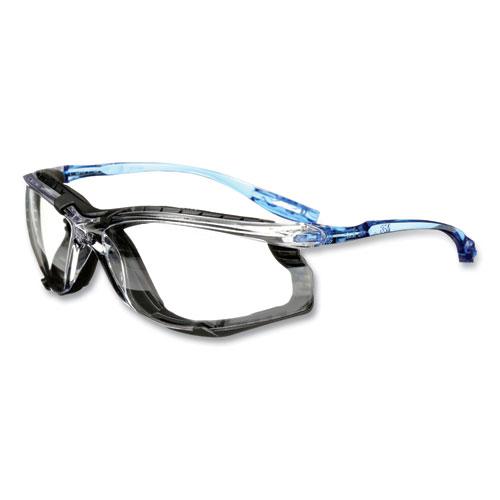 CCS Protective Eyewear with Foam Gasket, Blue Plastic Frame, Clear Polycarbonate Lens. Picture 1