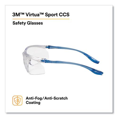 Virtua Sport CCS Protective Eyewear, Blue Plastic Frame, Clear Polycarbonate Lens. Picture 4