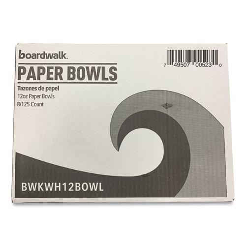 Paper Dinnerware, Bowl, 12 oz, White, 1,000/Carton. Picture 4