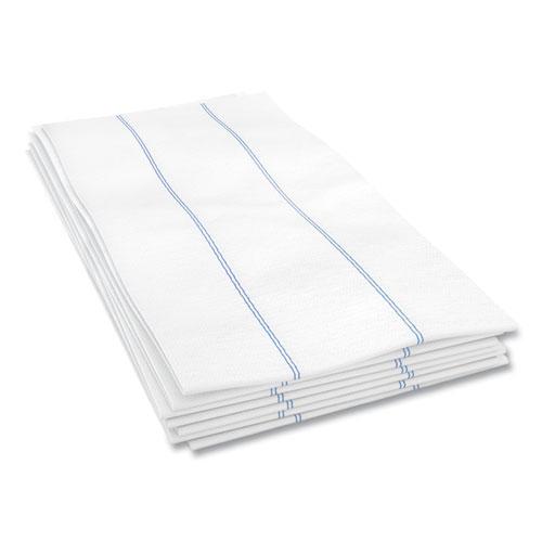 Tuff-Job Foodservice Towels, 1/4 Fold, 13 x 24, White/Blue, 72/Carton. Picture 2