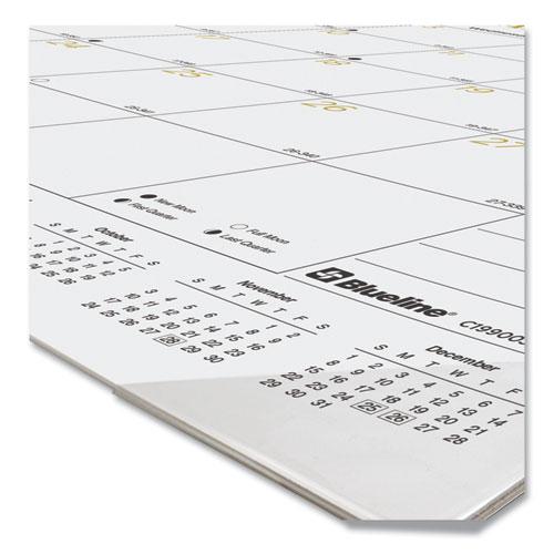 Gold Collection Monthly Desk Pad Calendar, 22 x 17, White Sheets, Black Headband, Clear Corners, 12-Month (Jan to Dec): 2024. Picture 3