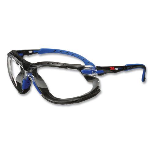 Solus 1000 Series Safety Glasses, Black/Blue Plastic Frame, Clear Polycarbonate Lens. Picture 2