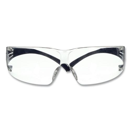 SecureFit Protective Eyewear, 200 Series, Dark Blue Plastic Frame, Clear Polycarbonate Lens. Picture 1