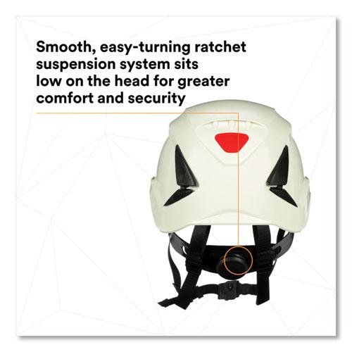 SecureFit X5000 Series Safety Helmet, 6-Point Pressure Diffusion Ratchet Suspension, White. Picture 2