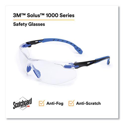Solus 1000 Series Safety Glasses, Blue Plastic Frame, Clear Polycarbonate Lens. Picture 3