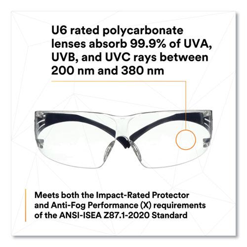 SecureFit Protective Eyewear, 200 Series, Dark Blue Plastic Frame, Clear Polycarbonate Lens. Picture 2