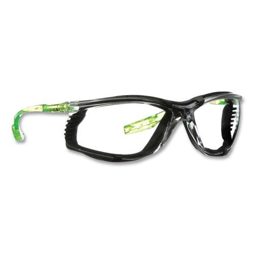 Solus CCS Series Protective Eyewear, Green Plastic Frame, Clear Polycarbonate Lens. Picture 1