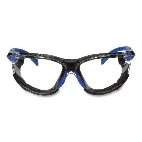 Solus 1000 Series Safety Glasses, Black/Blue Plastic Frame, Clear Polycarbonate Lens. Picture 1