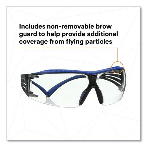 SecureFit Protective Eyewear, 400 Series, Blue/Gray Plastic Frame, Clear Polycarbonate Lens. Picture 3