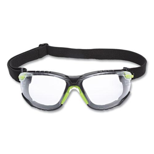 Solus 1000-Series Safety Glasses, Green Plastic Frame, Clear Polycarbonate Lens. Picture 4