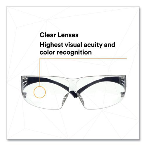 SecureFit Protective Eyewear, 200 Series, Dark Blue Plastic Frame, Clear Polycarbonate Lens. Picture 3
