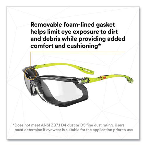 Solus CCS Series Protective Eyewear, Green Plastic Frame, Clear Polycarbonate Lens. Picture 4