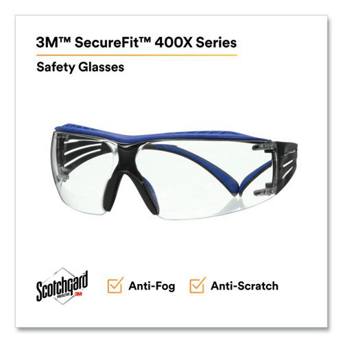 SecureFit Protective Eyewear, 400 Series, Blue/Gray Plastic Frame, Clear Polycarbonate Lens. Picture 4