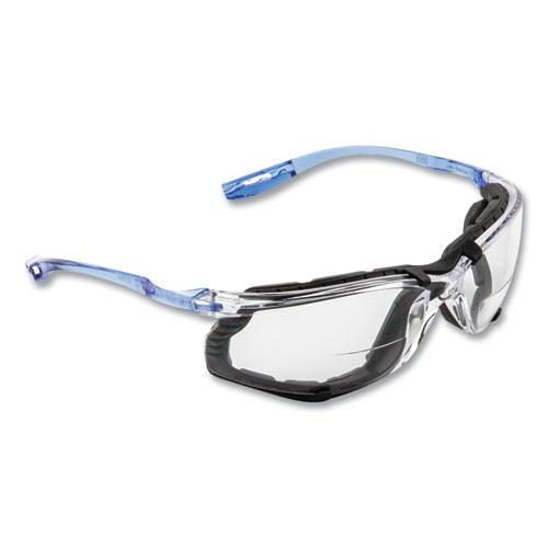 CCS Protective Eyewear with Foam Gasket, +1.5 Diopter Strength, Blue Plastic Frame, Clear Polycarbonate Lens. Picture 1