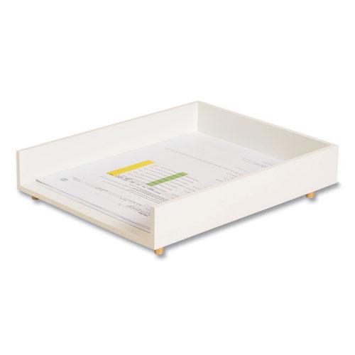 Juliet Paper Tray, 1 Section, Holds 11" x 8.5" Files, 10 x 12.25 x 2.5, White. Picture 2