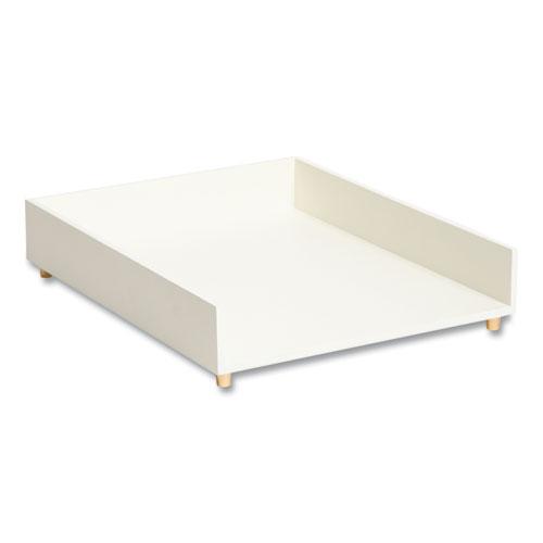 Juliet Paper Tray, 1 Section, Holds 11" x 8.5" Files, 10 x 12.25 x 2.5, White. Picture 4