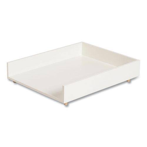 Juliet Paper Tray, 1 Section, Holds 11" x 8.5" Files, 10 x 12.25 x 2.5, White. Picture 1