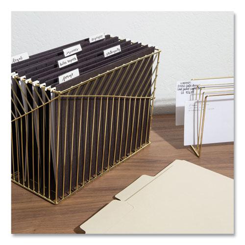Vena Hanging File Basket, Letter Size, 6.85" Long, Gold. Picture 5