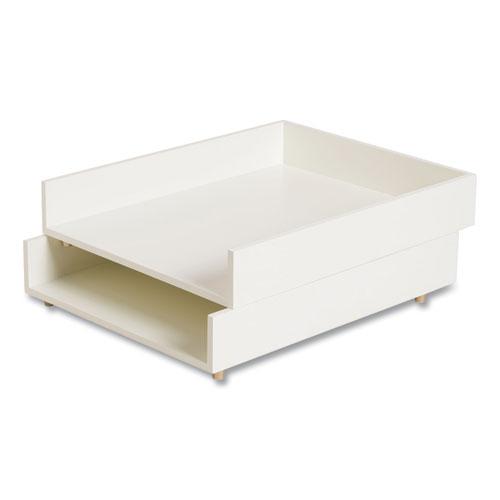 Juliet Paper Tray, 1 Section, Holds 11" x 8.5" Files, 10 x 12.25 x 2.5, White. Picture 7
