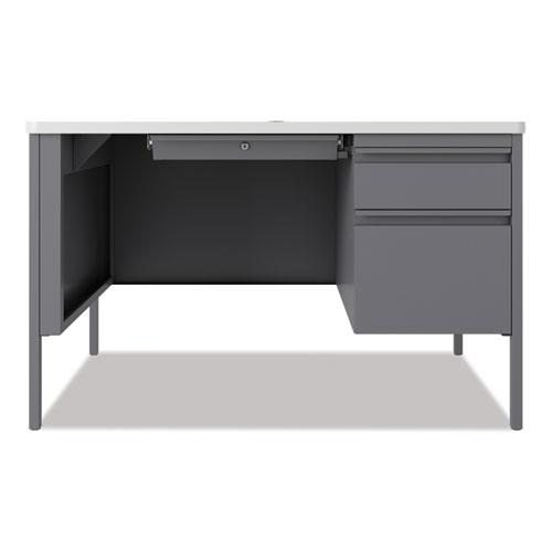 Teachers Pedestal Desks, One Right-Hand Pedestal: Box/File Drawers, 48" x 30" x 29.5", White/Platinum. Picture 4