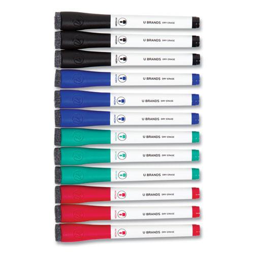 Medium Point Low-Odor Dry-Erase Markers with Erasers, Medium Bullet Tip, Assorted Colors, 12/Pack. Picture 2