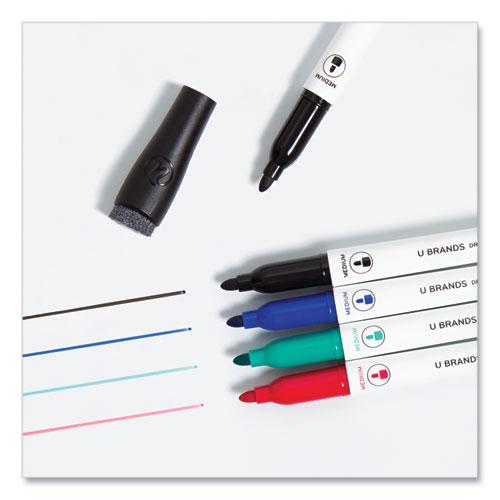 Medium Point Low-Odor Dry-Erase Markers with Erasers, Medium Bullet Tip, Assorted Colors, 12/Pack. Picture 3