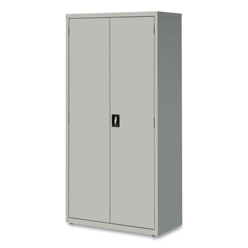 Fully Assembled Storage Cabinets, 5 Shelves, 36" x 18" x 72", Light Gray. Picture 3