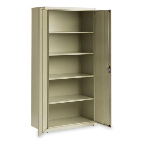 Fully Assembled Storage Cabinets, 5 Shelves, 36" x 18" x 72", Putty. Picture 3