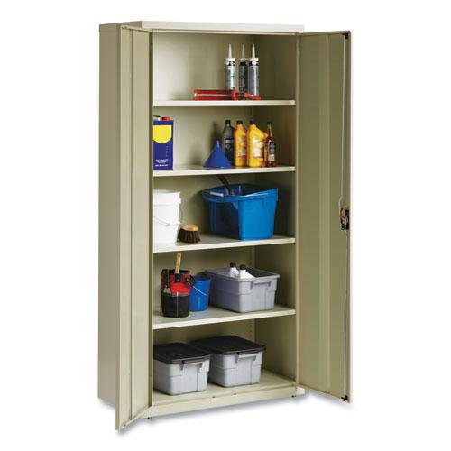 Fully Assembled Storage Cabinets, 5 Shelves, 36" x 18" x 72", Putty. Picture 4