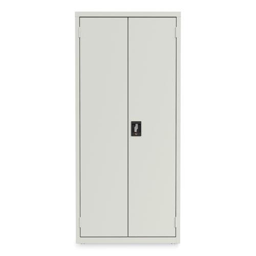 Fully Assembled Storage Cabinets, 3 Shelves, 30" x 15" x 66", Light Gray. Picture 1