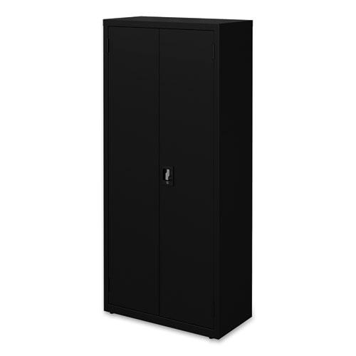 Fully Assembled Storage Cabinets, 3 Shelves, 30" x 15" x 66", Black. Picture 2