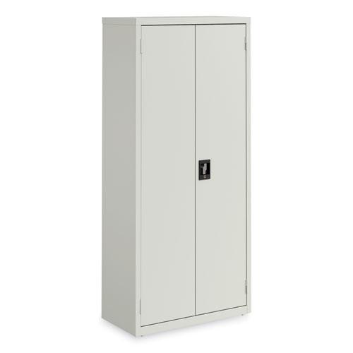 Fully Assembled Storage Cabinets, 3 Shelves, 30" x 15" x 66", Light Gray. Picture 2