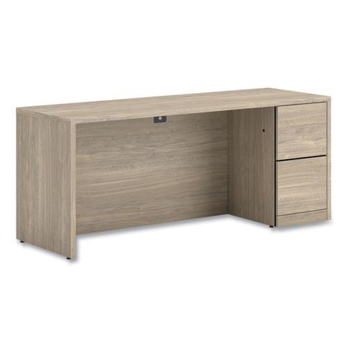 10500 Series Full-Height Right Pedestal Credenza, 72" x 24" x 29.5", Kingswood Walnut. Picture 1